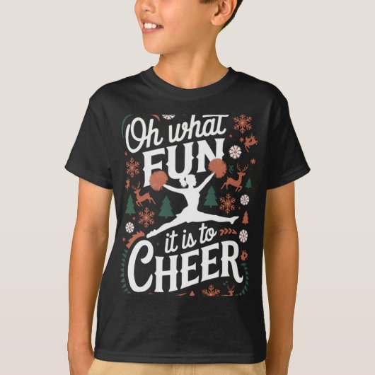 Oh What Fun It Is To Cheer Ugly Cheerleading Xmas T-Shirt (Vorderseite)