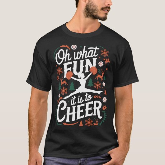 Oh What Fun It Is To Cheer Ugly Cheerleading Xmas T-Shirt (Vorderseite)