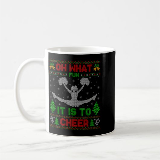 Oh What Fun It Is To Cheer Xmas Cheerleading Ugly Kaffeetasse (Links)