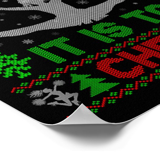 Oh What Fun It Is To Cheer Xmas Cheerleading Ugly Poster (Ecke)