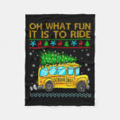 Oh What Fun It Is To Ride Funny Christmas School B Fleecedecke (Vorderseite)