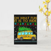 Oh What Fun It Is To Ride Funny Christmas School B Karte (Gelbe Blume)