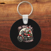 Oh What Fun It Is To Ride Motorcycle Biker Santa X Schlüsselanhänger (Vorderseite)