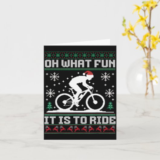 Oh What Fun It Is To Ride Mountain Bike Biker Chri Karte (Gelbe Blume)