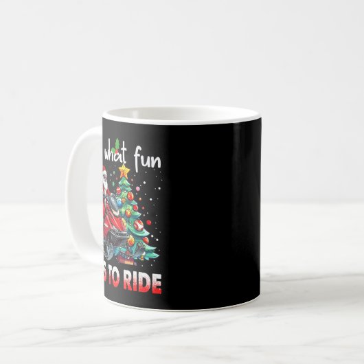 Oh What Fun It Is To Ride Snowmobile Santa Christm Kaffeetasse (Vorderseite Links)