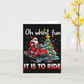 Oh What Fun It Is To Ride Snowmobile Santa Christm Karte (Gelbe Blume)