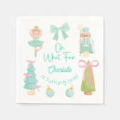 Oh What Fun Mint Nutcracker Birthday Serviette (Vorderseite)