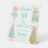 Oh What Fun Mint Nutcracker Birthday Welcome Sockelschild (Vorderseite)