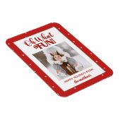 Oh What Fun Niedlich Script Foto Weihnachtskarte Magnet (Rechte Seite)