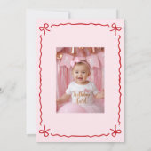 Oh What Fun One Christmas 1st Birthday Photo Einladung (Rückseite)