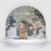 Oh What Fun Personalized Family Photo Christmas Schneekugeln (Vorderseite)