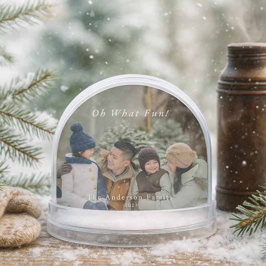 Oh What Fun Personalized Family Photo Christmas Schneekugeln