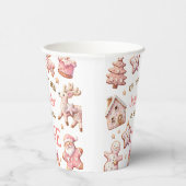 Oh What Fun Pink Cookies Christmas 1st Birthday Pappbecher (Rechts)