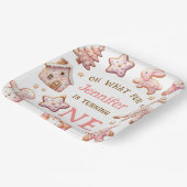 Oh What Fun Pink Cookies Christmas 1st Birthday Pappteller (Gewinkelt)