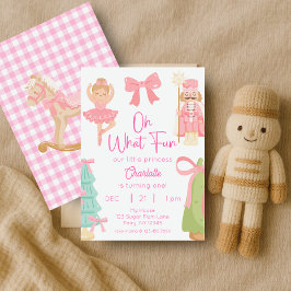 Oh What Fun Pink Nutcracker Birthday Einladung