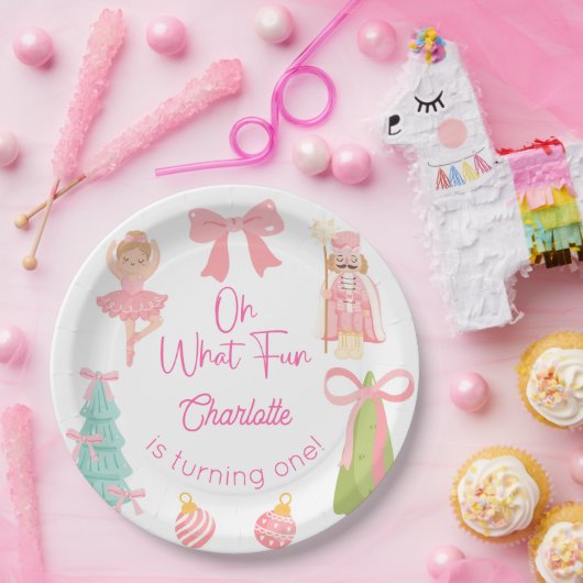 Oh What Fun Pink Nutcracker Birthday Pappteller (Party)