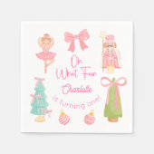 Oh What Fun Pink Nutcracker Birthday Serviette (Vorderseite)