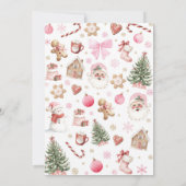 Oh What Fun Pink Santa Christmas 1st Birthday Einladung (Rückseite)