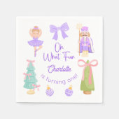 Oh What Fun Purple Nutcracker Birthday Serviette (Vorderseite)