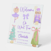 Oh What Fun Purple Nutcracker Birthday Welcome Sockelschild (Vorderseite)