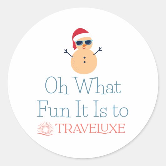 Oh What Fun Runder Aufkleber (Vorderseite)