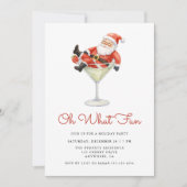 Oh What Fun Santa Modern Christmas Party Einladung (Vorderseite)