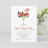 Oh What Fun Santa Modern Christmas Party Einladung (Stehend Vorderseite)