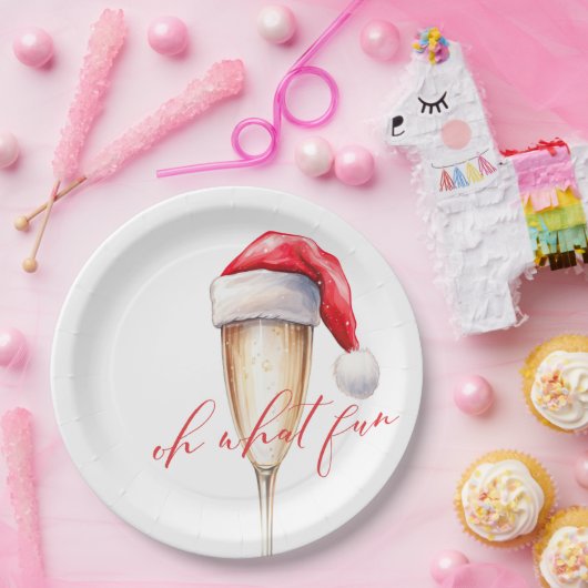 Oh What Fun Santa Paper Plate Pappteller (Party)