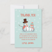 Oh What Fun Snowman Birthday Dankeskarte (Vorderseite)