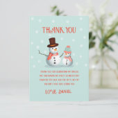 Oh What Fun Snowman Birthday Dankeskarte (Stehend Vorderseite)