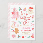 Oh What Fun To Be One Cute Christmas 1st Birthday Einladung (Vorne/Hinten)