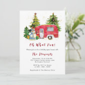 Oh What Fun Vintage Weihnachtsfeier Einladung (Stehend Vorderseite)