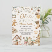 Oh What Fun Watercolor Christmas 1st Birthday Einladung (Stehend Vorderseite)