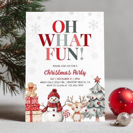 Oh What Fun Winter Wonderland Christmas Party Einladung