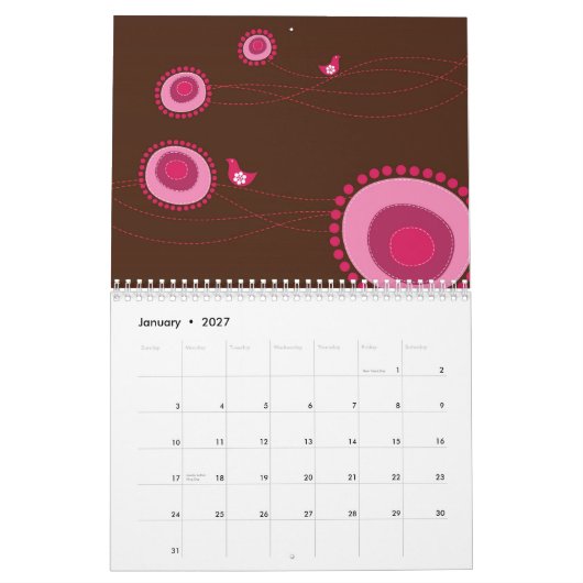Oh Whimsical! Benutzerdefinierter Flexi-Kalender 2 Kalender (Jan 2027)