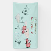 Oh, wie die Zeit fliegt Retro Flugzeug Junge Gebur Banner (Vertikal)