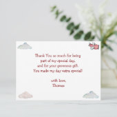 Oh, wie die Zeit fliegt Retro Flugzeug Junge Gebur Dankeskarte (Stehend Vorderseite)