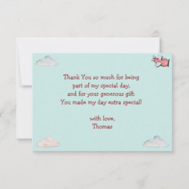 Oh, wie die Zeit fliegt Retro Flugzeug Junge Gebur Dankeskarte