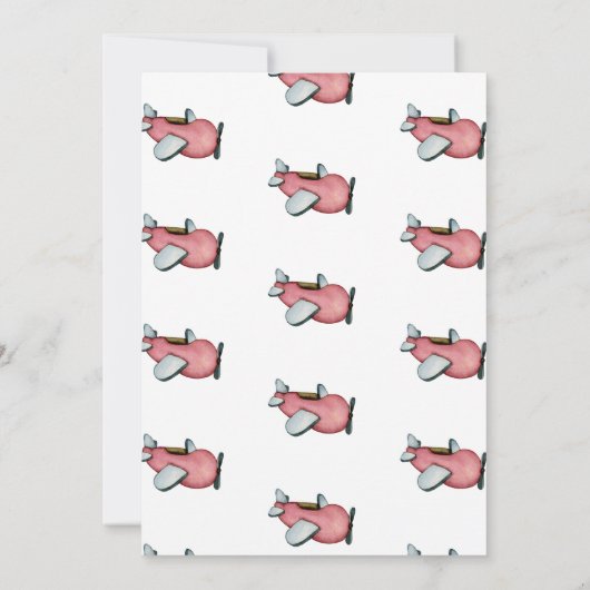 Oh, wie die Zeit fliegt Retro Flugzeug Junge Gebur Einladung (Rückseite)