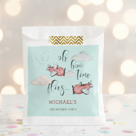 Oh, wie die Zeit fliegt Retro Flugzeug Junge Gebur Geschenktütchen