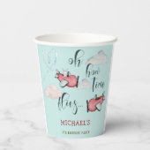 Oh, wie die Zeit fliegt Retro Flugzeug Junge Gebur Pappbecher (Rückseite)