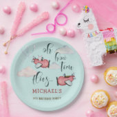 Oh, wie die Zeit fliegt Retro Flugzeug Junge Gebur Pappteller (Party)