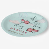 Oh, wie die Zeit fliegt Retro Flugzeug Junge Gebur Pappteller (Schrägansicht)