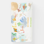 Oh, wie die Zeit fliegt Wasserfarbe Drachen Geburt Banner (Vertikal)