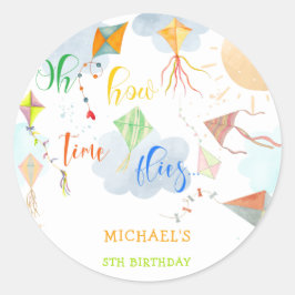Oh, wie die Zeit fliegt Wasserfarbe Drachen Geburt Runder Aufkleber