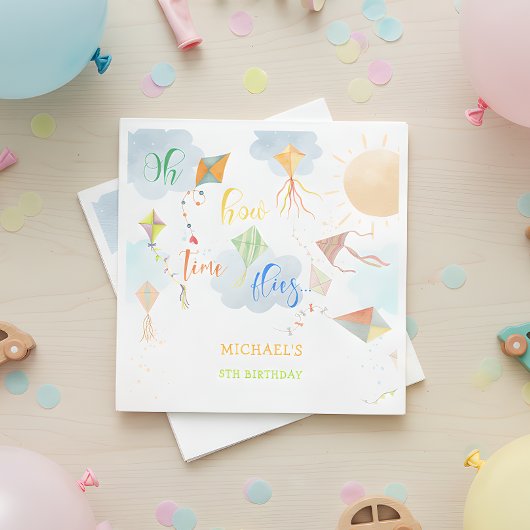 Oh, wie die Zeit fliegt Wasserfarbe Drachen Geburt Serviette