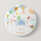 Oh, wie die Zeit fliegt Wasserfarbenkitt Button (Vorderseite)