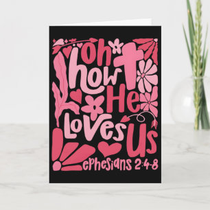 Oh wie sehr er uns liebt Boho Valentinstag Bibelve Karte