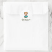 Oh, wirklich? runder aufkleber (Tasche)