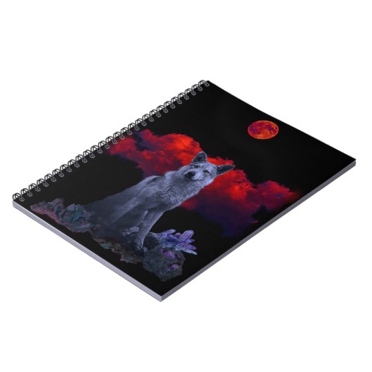 Oh Wolf Moon | Goth Spiral Notebook Notizblock (Linke Seite)